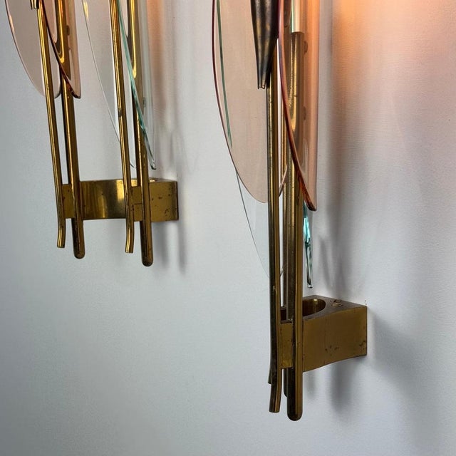 Model 1461 Dahlia Wall Lights attributed to Max Ingrand for Fontana Arte, 1950s, Set of 2 For Sale - Image 13 of 18