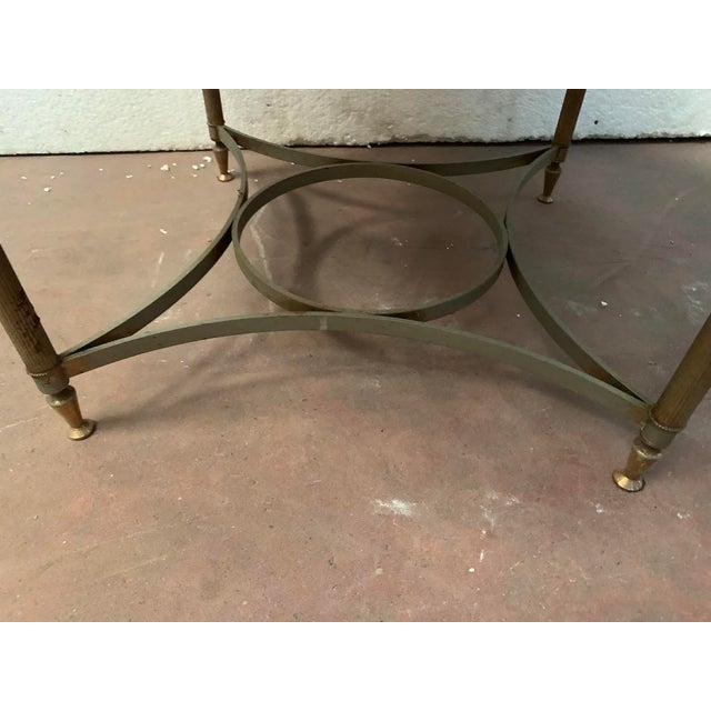 Louis XVI Style Side Table in Brass and Marble, 1900s For Sale - Image 5 of 8