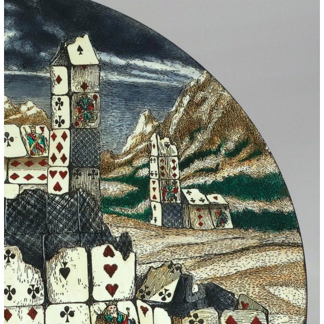 Fornasetti ‘Città Di Carte’ House of Cards Side Table the Top Dated 1990, Numbered 4/6 Atelier Fornasetti, Milan, After a Design by Piero Fornasetti For Sale - Image 11 of 16