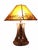Unique vintage table lamp. This piece features a body encircled with small scale canoes of birch bark wood (perfect...