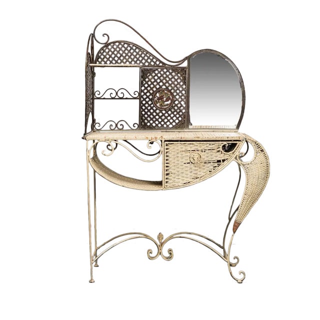 Vintage Wrought Iron Dressing Table, 1950s For Sale