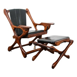 Mid Century Modern Lounge Chair Don Shoemaker Senal Swinger Rosewood Ottoman Arm For Sale
