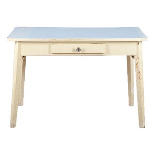 Mid-Century Kitchen Table with Light Blue Top, Italy, 1950s For Sale