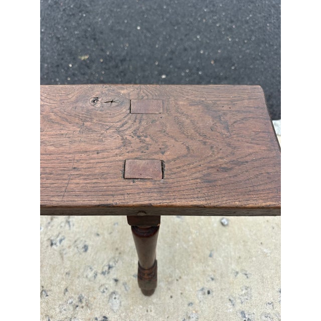 Hand Crafted Rustic Wooden Antique Benches -a Pair For Sale - Image 11 of 14