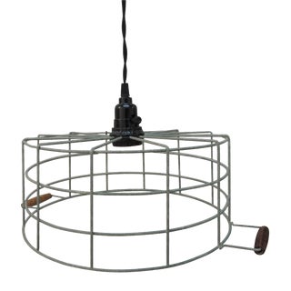 Vintage French Wire Basket Pendant For Sale