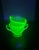 Green Early 20th Century Handblown Green Fluorescent Glass-Art Sugar & Creamer- 2 Pieces For Sale - Image 8 of 8