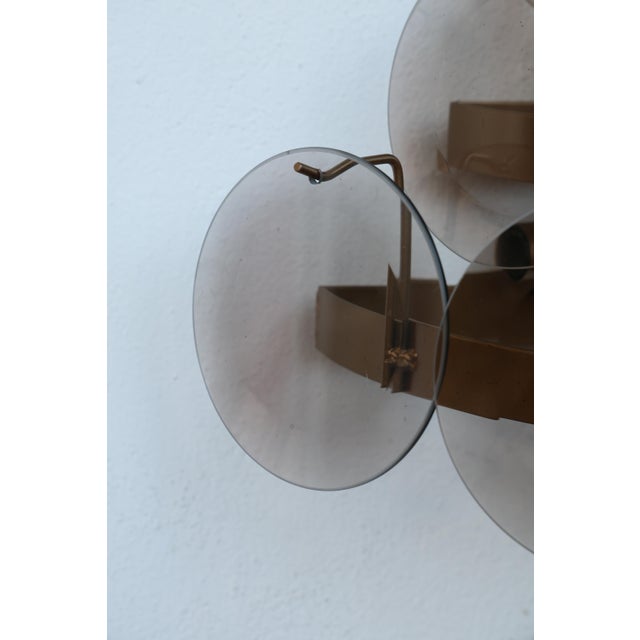 Brown 1970 Vistosi Murano Wall Light Smoked Disc - Set of 2 For Sale - Image 8 of 11