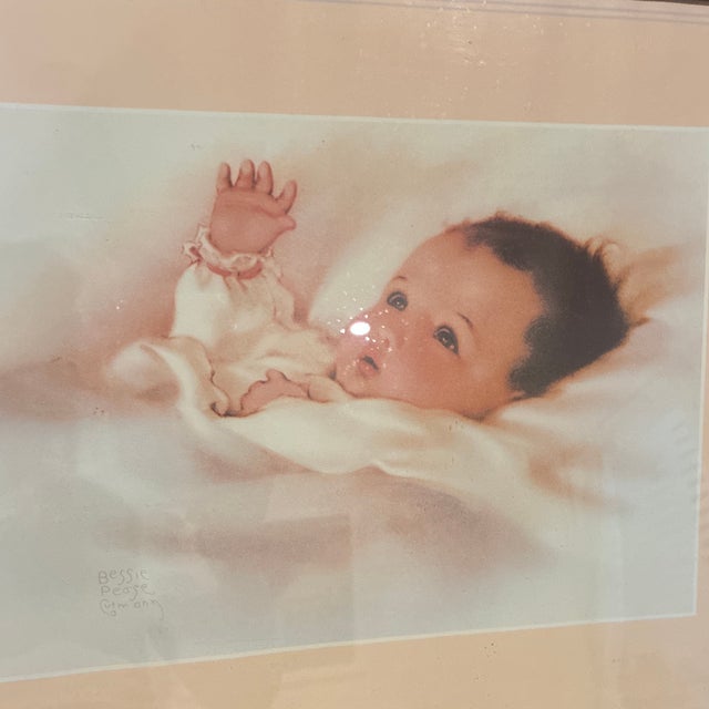 Bessie Peace Gutmann “Sweet Dreams” Lithograph Framed in Wooden Frame For Sale - Image 9 of 12