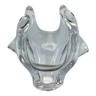 Vannes Le Chatel Signed Crystal Sculpture/Centerpiece - Large, Freeform, Vintage (11”x11”x10”) Please Read For Sale