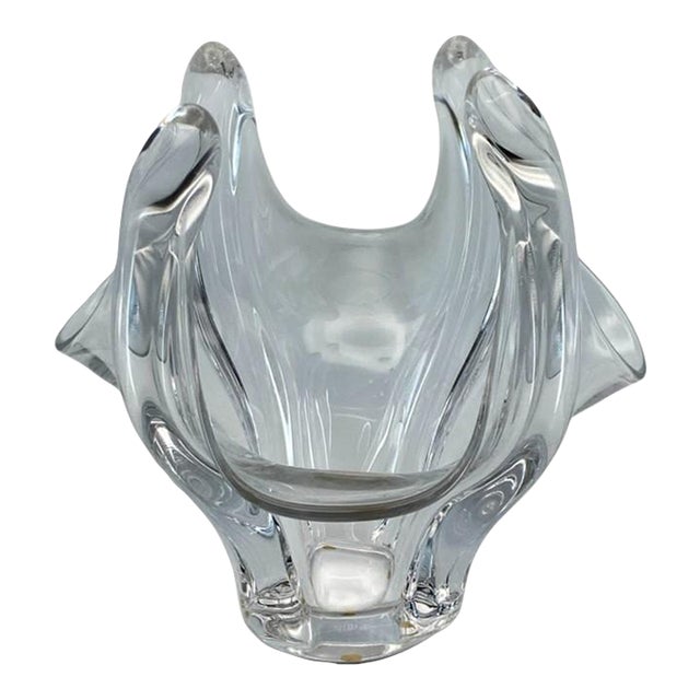 Vannes Le Chatel Signed Crystal Sculpture/Centerpiece - Large, Freeform, Vintage (11”x11”x10”) Please Read For Sale