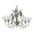 Vintage French Country Style Six-Arm Metal Chandelier Frosted Glass Shade Leaf Design For Sale