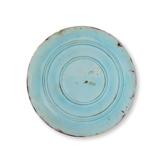 Stunning antique French Jules Vieillard plate featuring intricate hand-painted floral and geometric patterns in vibrant...