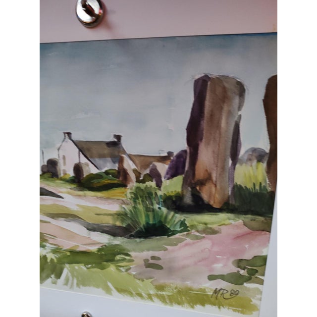 1980s Michel Roubille, Carnac, 1980, Watercolor For Sale - Image 5 of 7