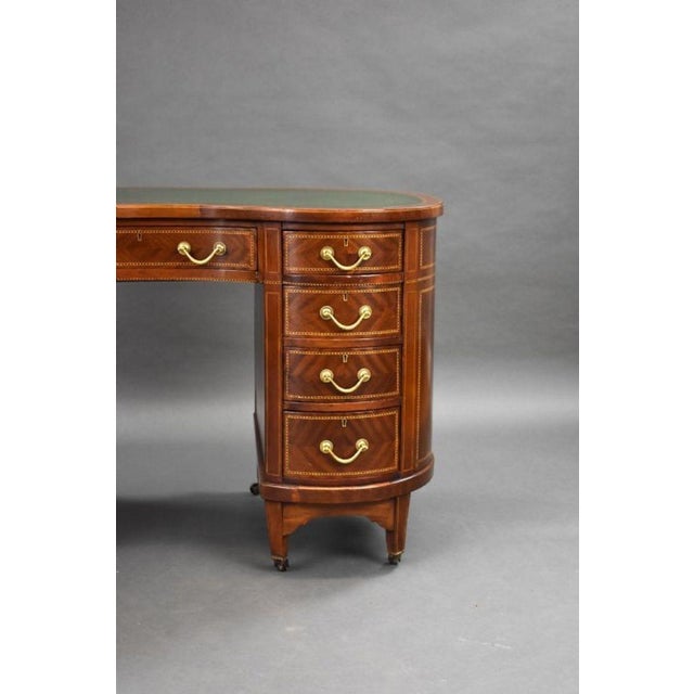 Late 19th Century Victorian Mahogany Kidney Shaped Desk by Wolfe & Hollander, 1890s For Sale - Image 5 of 14