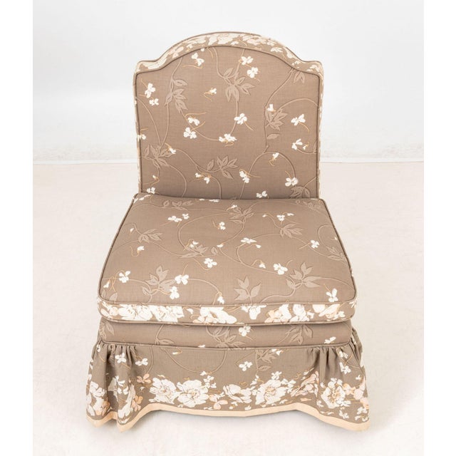 Late 20th Century Floral Upholstered Slipper Chair For Sale - Image 5 of 7