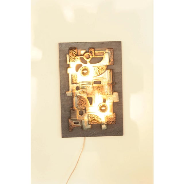 Mid-Century Modern Vintage Brutalist Wall Light Sculpture For Sale - Image 3 of 15