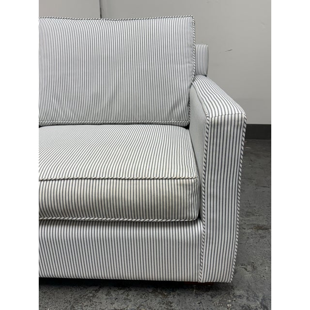 Wood Serena & Lily Bespoke Perennials Pinstripe Sofa For Sale - Image 7 of 12