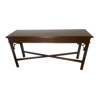 2000s Drexel Wood Console Table For Sale