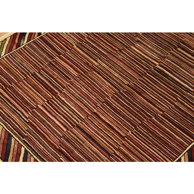 Boho Chic Gabbeh Blue/Red Wool Rug - 3'3'' X 4'9'' For Sale - Image 4 of 10