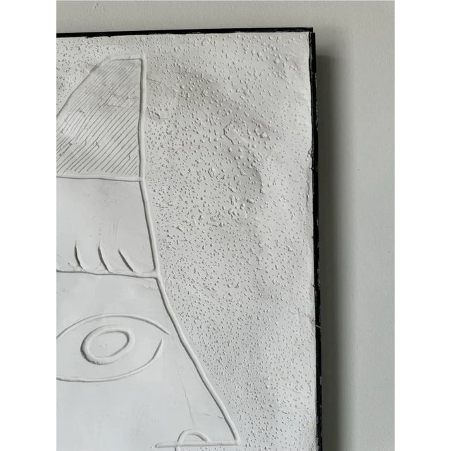 2020s Modern Abstract Linear Portrait Wall Art Plaster Sculpture For Sale - Image 5 of 12