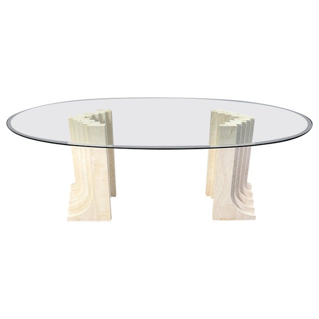 Vintage Travertine Dining Table in the style of Carlo Scarpa, 1970s For Sale - Image 13 of 13