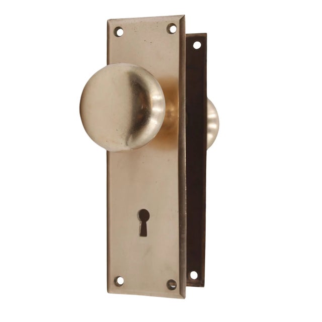 Vintage Classic style passage door knob set made of brass with a polished finish. The cast brass door plates are made by...