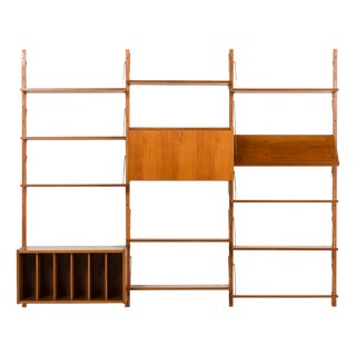 PS System Wall Unit with Vinyl Records Cabinet and Expository Shelf from Randers Møbelfabrik, 1960s For Sale