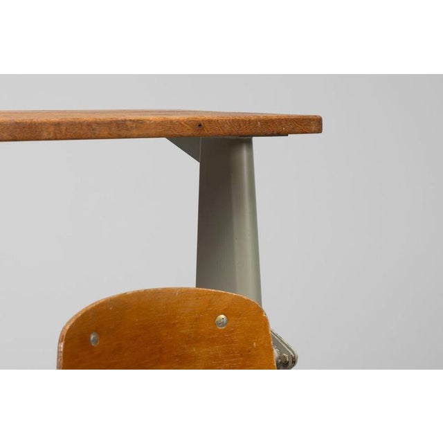 Gray Lectura Hall Chairs attributed to Jean Prouvé for Ensic, France, 1950s For Sale - Image 8 of 18