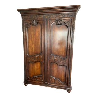 19th Century French Louis XV Mahogany Armoire For Sale