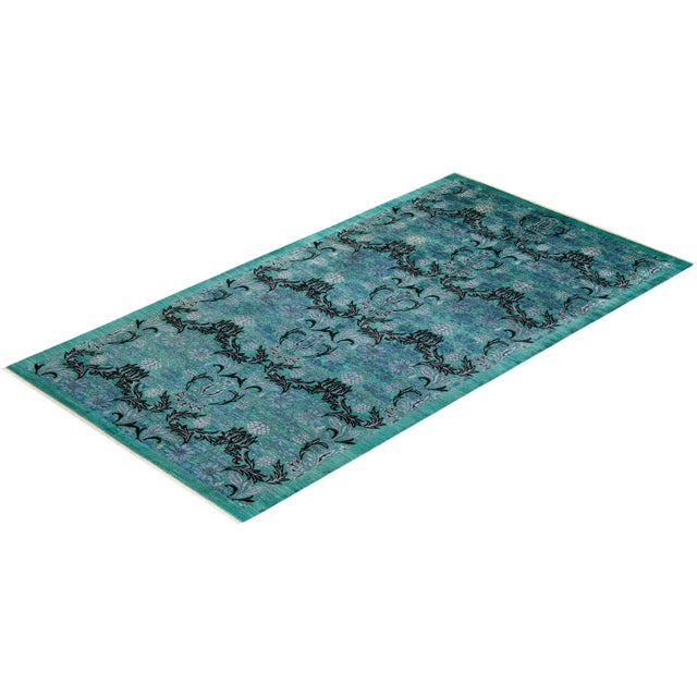 Green Arts & Crafts Collection Hand-Knotted Area Rug - Green Collection 6' 2" x 11' 8" For Sale - Image 8 of 9