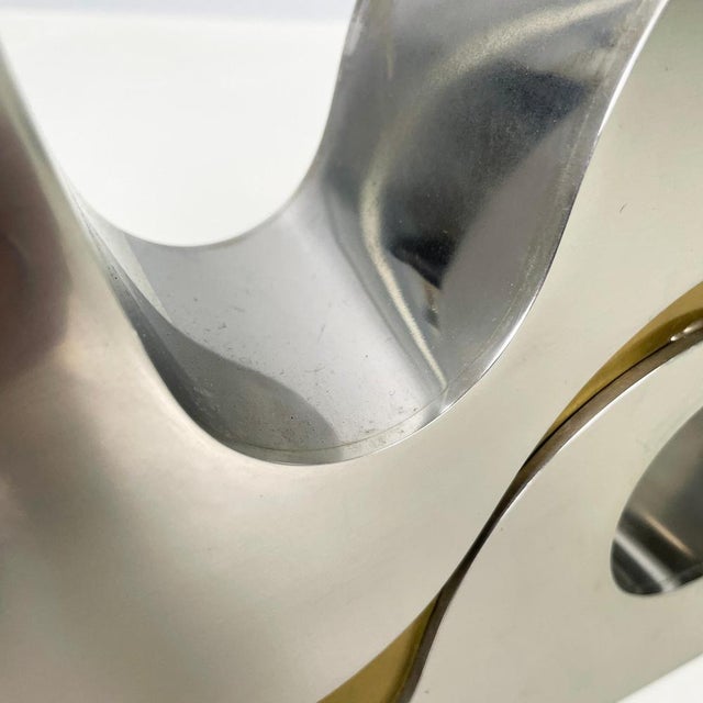 Italian Modern Brutalist Style Metal Gold Metal Sculpture by Edmondo Cirillo, 1972 For Sale - Image 9 of 15