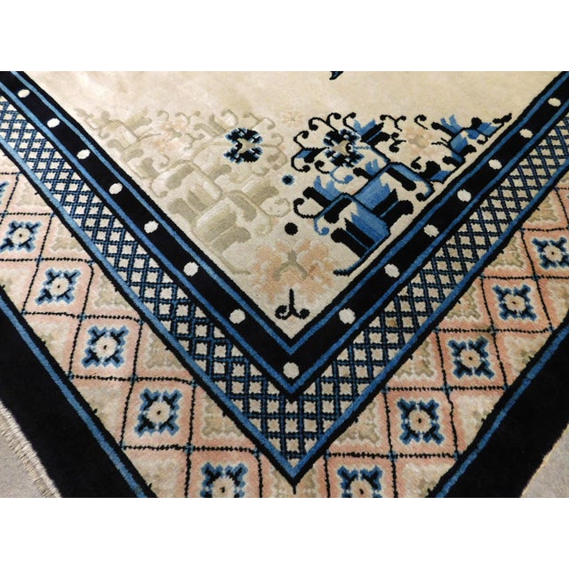 Vintage Hand Knotted Wool Pile Chinese Rug. 8'4"x 5'6" For Sale - Image 4 of 12