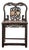 19th Century Chinese Late Qing Hongmu Marble & Mother-of-Pearl Inlaid Hall Chair For Sale