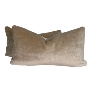 Rosemary Hallgarten "Antoinette Mohair" in Creme Brulee 12"x22" Pillows-a Pair For Sale