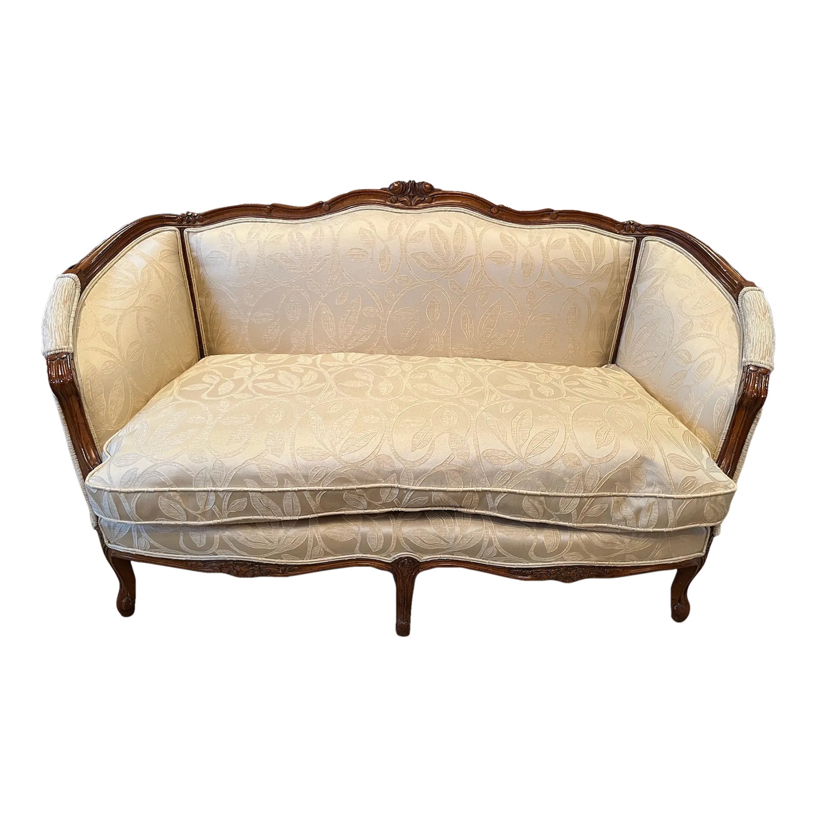 Century Furniture French Style Upholstered Settee | Chairish