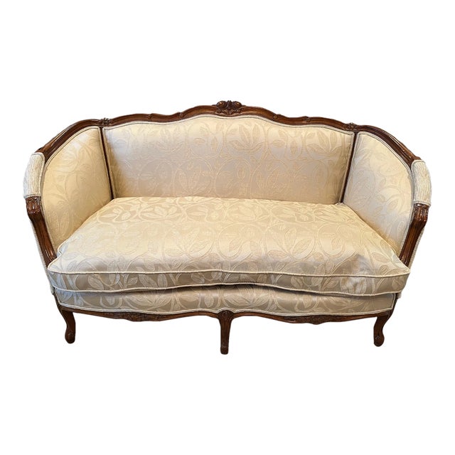 Century Furniture French Style Upholstered Settee For Sale