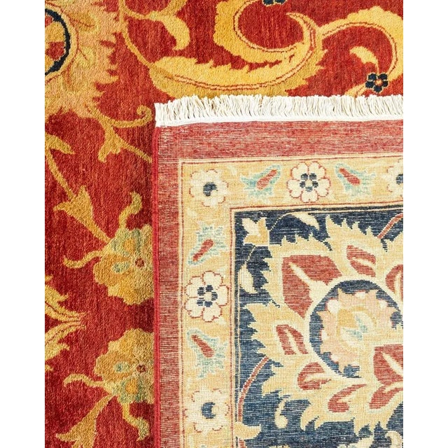2000 - 2009 Mogul, One-of-a-Kind Hand-Knotted Area Rug in Orange, 8' 0" x 10' 2" For Sale - Image 5 of 8