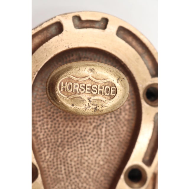 Traditional Antique Brass Horseshoe Jimmy Proof Deadbolt Rim Lock For Sale - Image 3 of 8