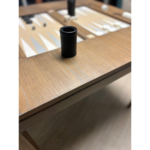 Wood Oomph 36” Backgammon Table With Lucite Top For Sale - Image 7 of 12