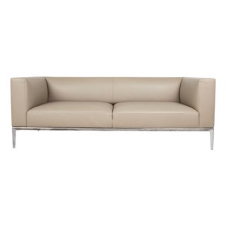 Jaan 3-Seater Sofa in Cream Leather and Chrome from Walter Knoll / Wilhelm Knoll For Sale