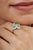 Gemstone 925 Sterling Silver Floral Clover Cocktail Emerald & Diamond Ring, Size 7 For Sale - Image 7 of 12