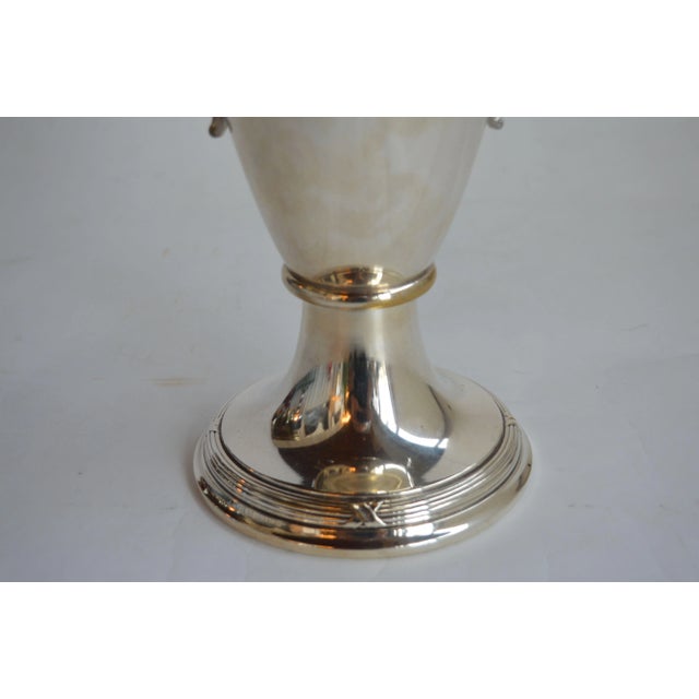 Pair of Tall Silver Victorian Urn Form Vases With Glass Insert. For Sale - Image 9 of 11