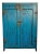 Antique Cobalt Blue Indian Farmhouse Storage Cabinet For Sale