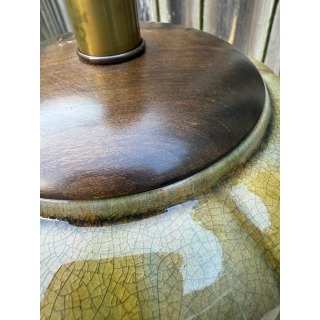 Olive Frederick Cooper Drip Glaze Pottery Lamp For Sale - Image 8 of 10