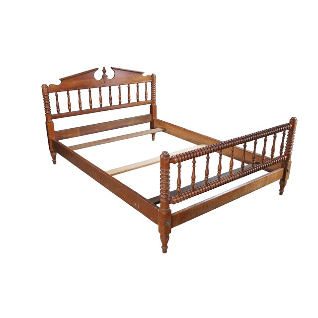 American Vintage Pennsylvania House Jenny Lind Style Cherry Full Size Spindle Bed For Sale - Image 3 of 12