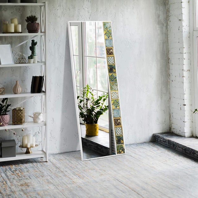 Aggie Handmade Natural Wood Framed Wall Mirror For Sale - Image 4 of 6