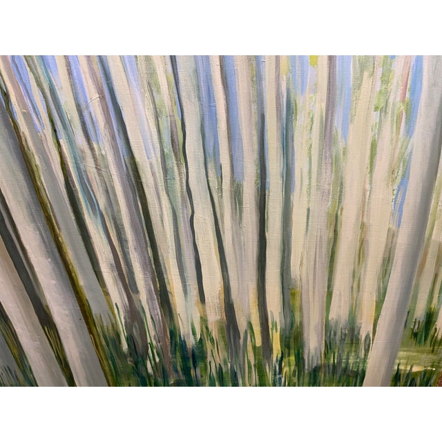 White 20th Century Art Painting Aspen Grove For Sale - Image 8 of 8