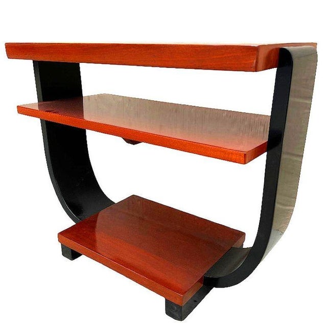 Wood 1930s Two-Tone Geometric Art Deco Side Table Attributed to Gilbert Rohde for Brown Saltman, Pair For Sale - Image 7 of 8