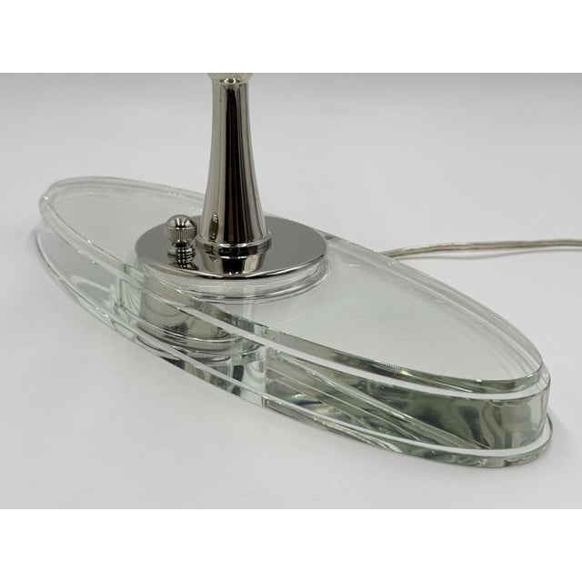 Visual Comfort Thomas O’Brien "Casper" Crystal Glass & Nickel Desk Lamp For Sale - Image 9 of 13