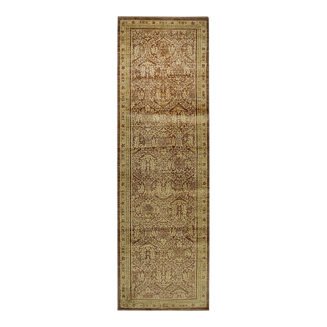 3x10 Sloane Lydia Beige Transitional Floral Hand Knotted Afghan Wool Carpet Rug For Sale